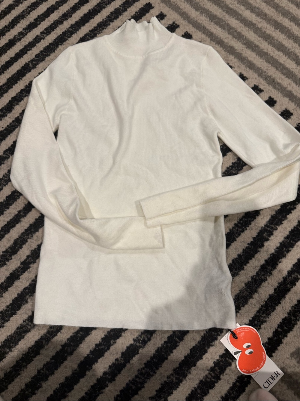 Cider Cream Mock Neck Long Sleeve Top